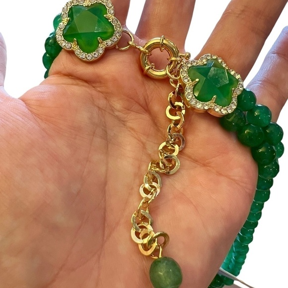 Cubic Zirconia & Agate Beaded Choker Necklace - NWT - Picture 8 of 11